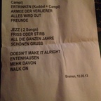 Setlist Bremen 10.05.2013